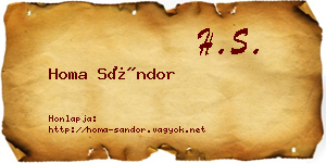 Homa Sándor névjegykártya