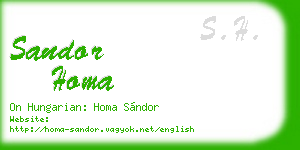 sandor homa business card